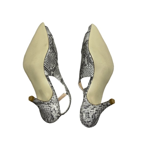 JESSICA Sling Back Shoes Heels Size 8 with 3" Heel Grey Snakeskin-like - Picture 8 of 9